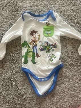 Little Sleepies Toy Story White & Blue Baby 3-6 month One-Piece Bodysuit